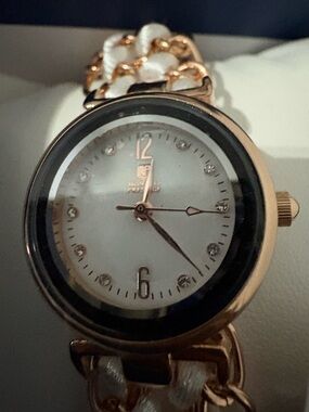 Invicta Gold Chain-Link Bracelet Watch with White Dial